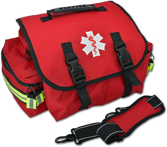 Lightning X Small First Responder EMT EMS Trauma Bag Stocked First Aid Fill Kit B (Red)