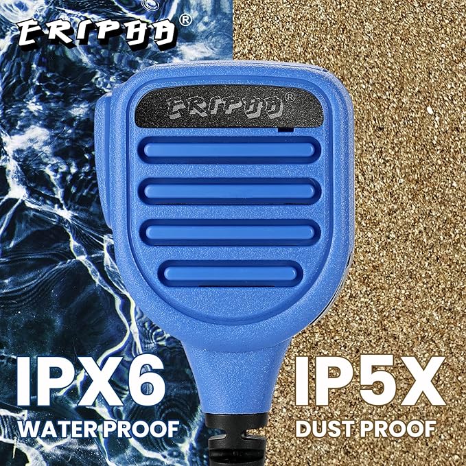 Shoulder Mic Speaker Compatible with Motorola XPR 7550 7550e 6550 Waterproof IP56 Two Way Radio Speaker Microphone with 3.5mm Jack (Blue)