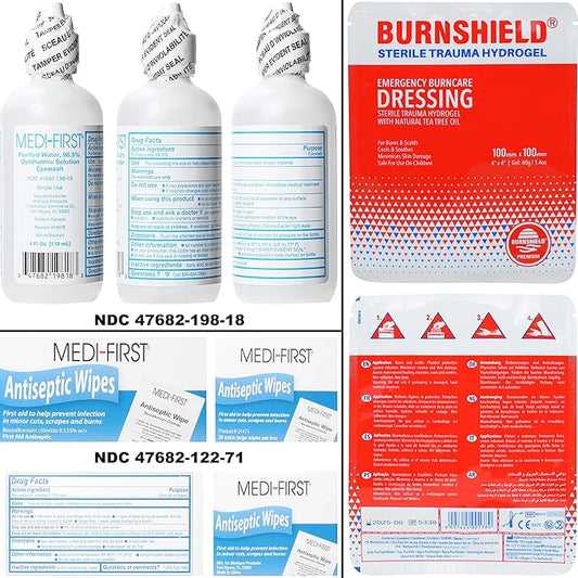 MFASCO First Aid Kit Refill Pack - Meets 2021 ANSI Standard, Class B Supplies, Heavyduty Medifirst Bandages, New Required Items, OSHA Class B, Stay Prepared, Refills Workplace First Aid Kit, 160 pcs
