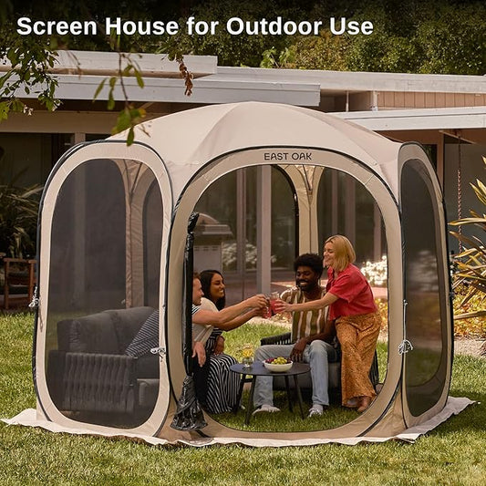 EAST OAK Screen House Tent Pop-Up, Portable Screen Room Canopy Instant Screen Tent 6 x 6 FT & 10 x 10 FT