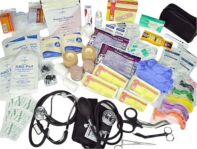 Lightning X First Responder EMT/EMS Backpack Stocked First Aid Supplies Kit B (Fluorescent Orange)