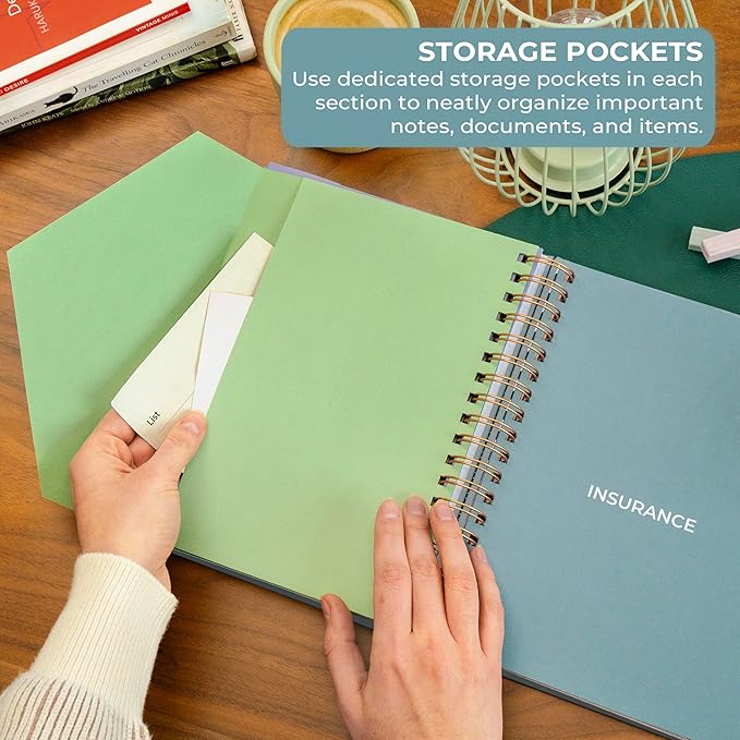 Clever Fox When I Die Planner With Pockets for Documents – End-of-Life Organizer Binder for Important Personal Info & Final Wishes (Blue Surf)