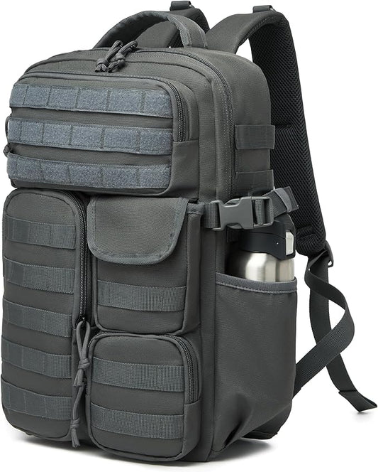 Wotony Tactical Backpack - Military waterproof backpack with multiple pockets and tactical gear for the outdoors (dark gray, 30L)