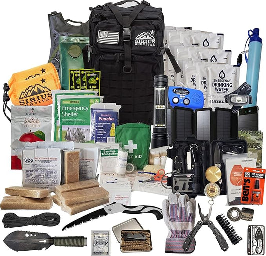 Bug Out Bag - Premium Bugout Backpack Pre-Packed Survival Kit - Ultimate 72 Hour Backpack Survival Kit - Comprehensive Survival Items - Go Bag Emergency