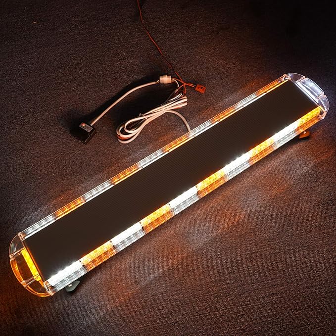 ASPL 47" 88 LED High Intensity Low Profile Roof Top Strobe Light Bar Emergency Warning Strobe Lights for Tow Truck Construction Vehicles (Amber/White)