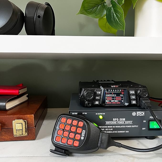 BTECH GMRS-50V2 50W 256 Fully Customizable Channels Mobile GMRS Two-Way Radio. Repeater Compatible, Dual Band Scanning (VHF/UHF), FM, & NOAA Weather Broadcast Receiver