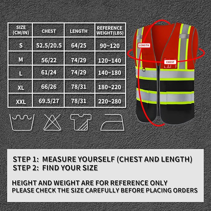 BeautyWill 10 Pack Custom Logo Safety Vest ANSI Class 2 High Visibility Reflective Vest Personalized Construction Vest Bulk