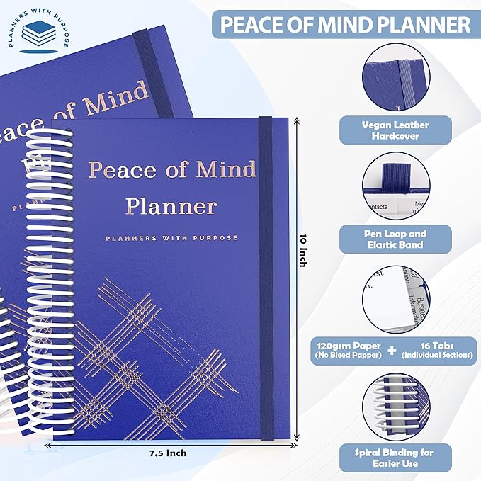 End of Life Planner - Guided Final Arrangements When I'm Gone Workbook Organizer Notebook for Beneficiary Info, Will Preparation, Last Wishes, Funeral Planning - Peace of Mind B5