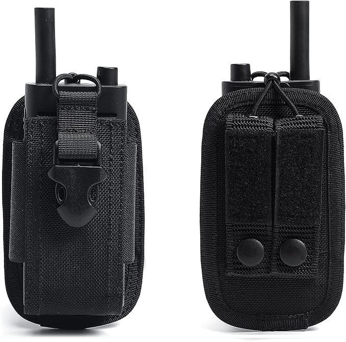 TACNEX Universal Radio Holster Tactical Two Ways Radio Holder Compact Elastic Walkie Talkies Pouch Nylon Case w/MOLLE Strap Duty Belt Clip for Police Leo Security Firefighter Rescue EMS EMT Military