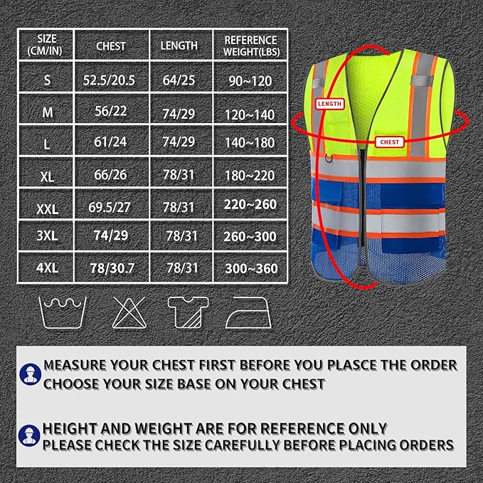 BeautyWill 10 Pack Custom Logo Safety Vest ANSI Class 2 High Visibility Reflective Vest Personalized Construction Vest Bulk