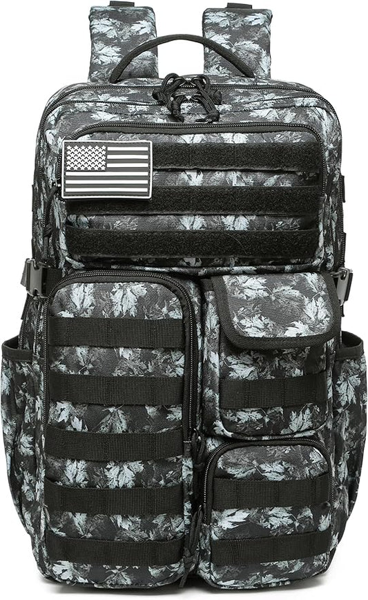 Wotony Tactical Backpack - Military waterproof backpack with multiple pockets and tactical gear for the outdoors (Gray Maple Leaf, 35L)