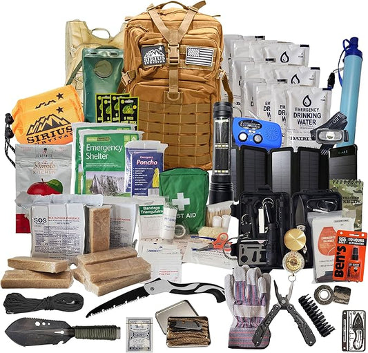 Bug Out Bag - Premium Bugout Backpack Pre-Packed Survival Kit - Ultimate 72 Hour Backpack Survival Kit - Comprehensive Survival Items - Go Bag Emergency