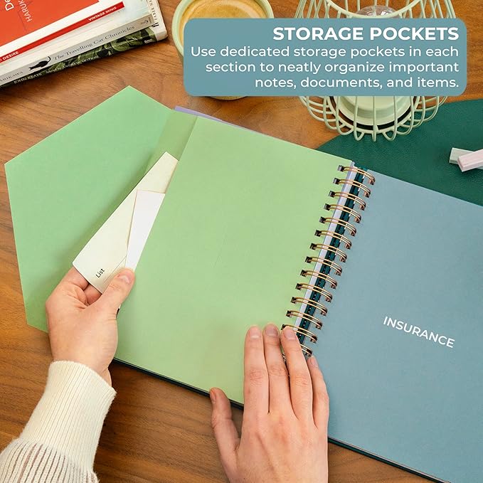 Clever Fox When I Die Planner With Pockets for Documents – End-of-Life Organizer Binder for Important Personal Info & Final Wishes (Dark Teal)