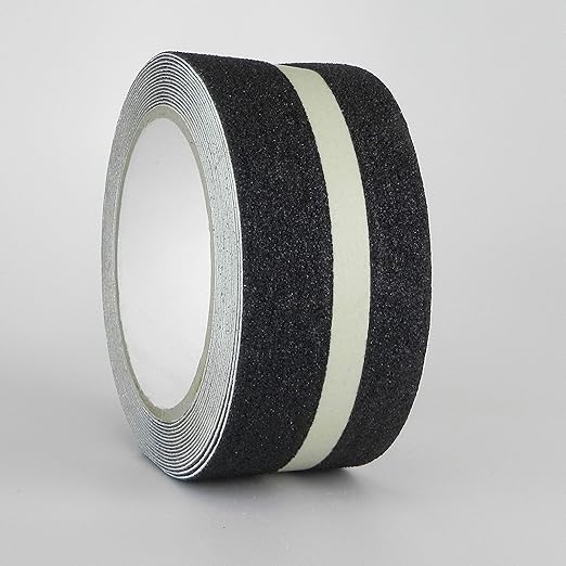 GGR Supplies T.R.U. NST-20 Non-Skid Tape 60 ft. Length Safety Way 60 Grit Anti Slip Traction Tape 32 Mil No Slip (2 in. x 60 ft. (50mm Wide), Black with Glow Insert)