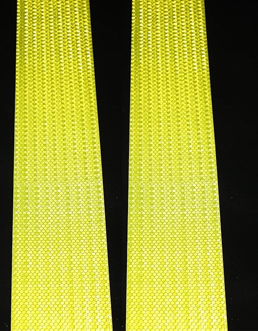 Fluorescent Yellow Reflective Tape Outdoor Waterproof 3 inch Wide, High Visibility Warning Safety Industrial Marking Tape (68 feet,3 Rolls)