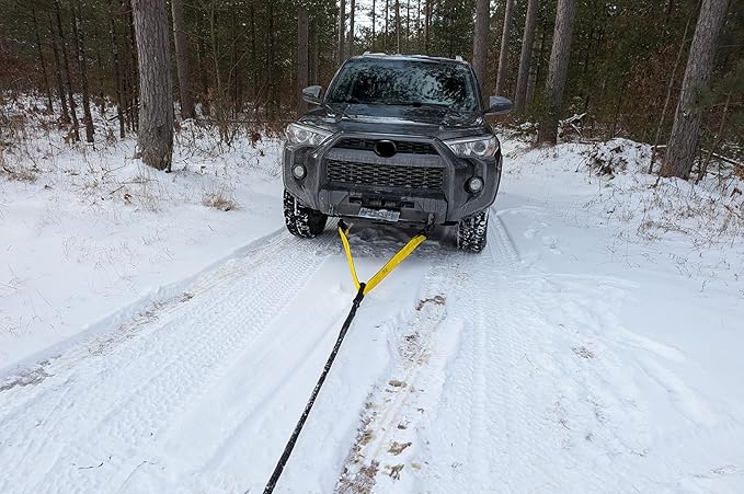 TGL 3 inch, 8 Foot Tree Saver Strap, Recovery Short Tow Strap with Loops, Winch Extension. 30,000 lbs MBS. Truck, UTV, ATV - Compatible with Jeep Accessories, Ford, Toyota