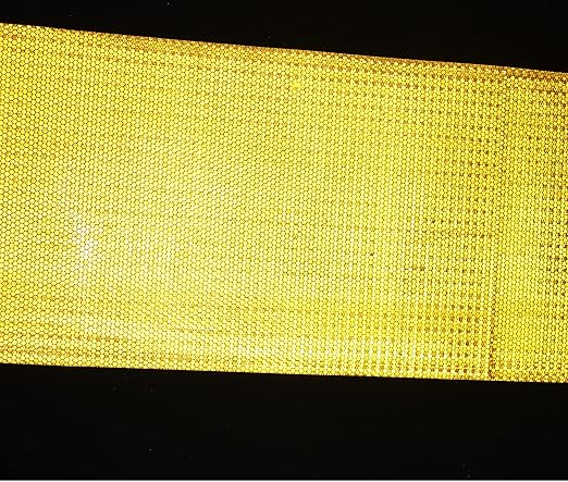 Yellow Reflective Tape Outdoor Waterproof 12 inch, High Visibility Warning Industrial Marking Tape, Safety Stickers (11 feet)