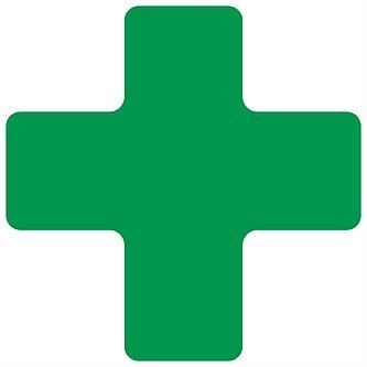 5S Location Marking Cross Shaped Floor Marker - by Graphical Warehouse, 5S Marking System, Durable + Cross Shaped Floor Sticker, 4”x4”x1” (25 Pack) Green
