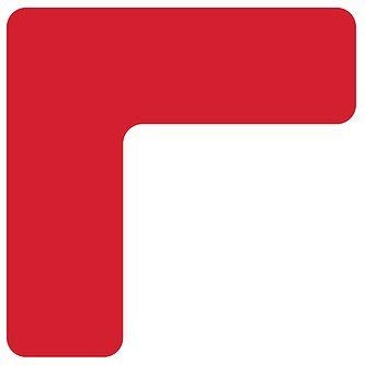 5S Location Marking Corner- (Various Sizes Available) Durable L Shaped Floor Marker by Graphical Warehouse- Vibrant Colors, Rounded Corners (6x6x2" (15 Pack), Red)
