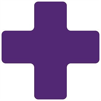 5S Location Marking Cross Shaped Floor Marker - by Graphical Warehouse, 5S Marking System, Durable + Cross Shaped Floor Sticker, 6x6x2"” (25 Pack) Purple