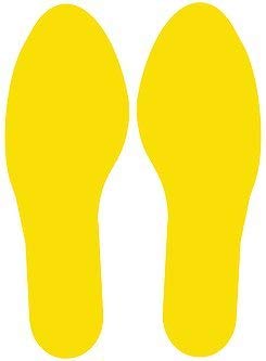 5S Location Marking Footprint- 10x3.5" Durable Footprint Shaped Floor Marker by Graphical Warehouse- Vibrant Colors, Rounded Corners (Pack of 10, 5 Pairs) (Yellow)