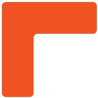 5S Location Marking Corner- (Various Sizes Available) Durable L Shaped Floor Marker by Graphical Warehouse- Vibrant Colors, Rounded Corners (4.5x4.5x1.5" (25 Pack), Orange)