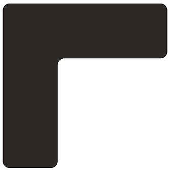 5S Location Marking Corner- (Various Sizes Available) Durable L Shaped Floor Marker by Graphical Warehouse- Vibrant Colors, Rounded Corners (4.5x4.5x1.5" (25 Pack), Black)