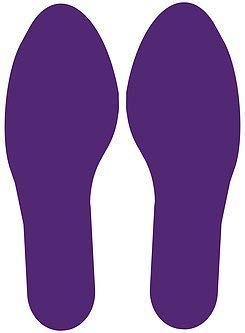 5S Location Marking Footprint- 10x3.5" Durable Footprint Shaped Floor Marker by Graphical Warehouse- Vibrant Colors, Rounded Corners (Pack of 10, 5 Pairs) (Purple)