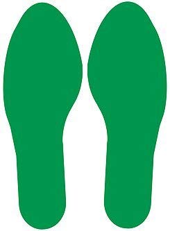 5S Location Marking Footprint- 10x3.5" Durable Footprint Shaped Floor Marker by Graphical Warehouse- Vibrant Colors, Rounded Corners (Pack of 10, 5 Pairs) (Green)