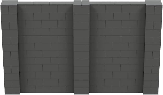 EverBlock 10' x 6' Wall Kit | Modular Building Blocks | Wall System for Building, Display & Structures | Room Divider & Partition | Easy to Connect & Reuse | Indoor & Outdoor Use | Dark Gray