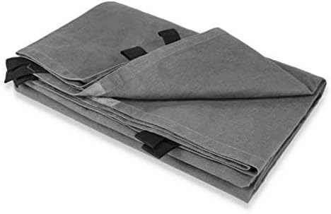 WHITEDUCK 12'x14' Canvas Tarp 18 oz/37 Mil Heavy Duty Waterproof UV Resistant, Rustproof Grommets, Industrial & Commercial Use Cloth Tarp (Finished Size: 11'6"x13'6", Grey)