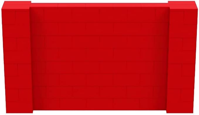 EverBlock 7' x 4' Wall Kit | Modular Building Blocks | Wall System for Building, Display & Structures | Room Divider & Partition | Easy to Connect & Reuse | Indoor & Outdoor Use | Red
