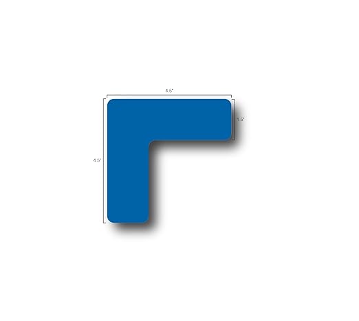 5S Location Marking Corner- (Various Sizes Available) Durable L Shaped Floor Marker by Graphical Warehouse- Vibrant Colors, Rounded Corners (4.5x4.5x1.5" (25 Pack), Blue)