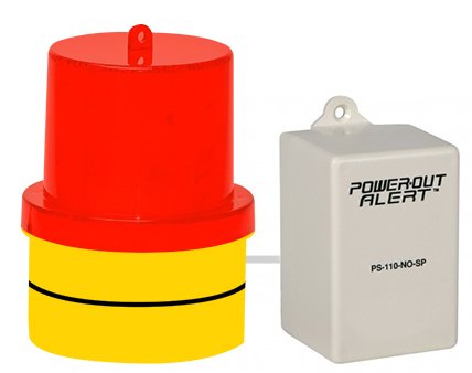 Power Out Warning Light, Flashes with Power Loss
