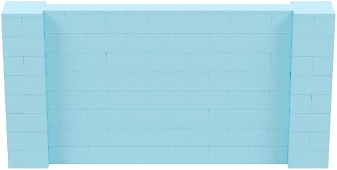 EverBlock 8' x 4' Wall Kit | Modular Building Blocks | Wall System for Building, Display & Structures | Room Divider & Partition | Easy to Connect & Reuse | Indoor & Outdoor Use | Light Blue