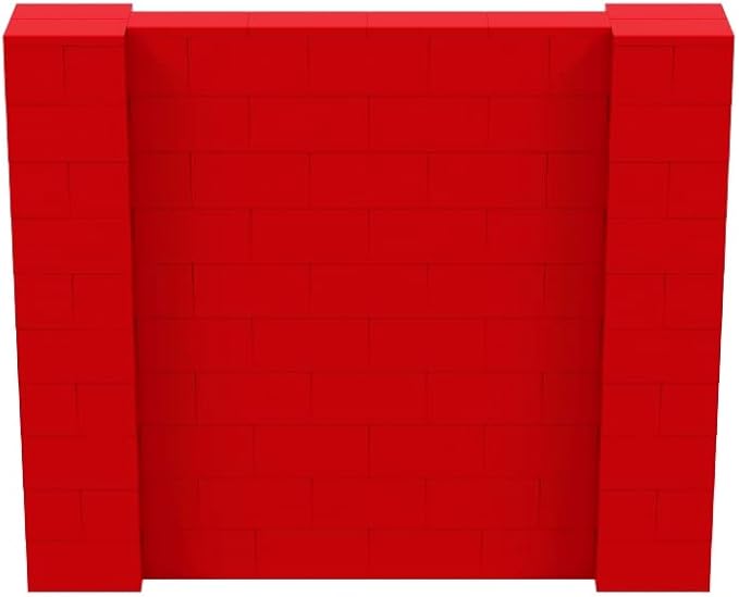 EverBlock 6' x 5' Wall Kit | Modular Building Blocks | Wall System for Building, Display & Structures | Room Divider & Partition | Easy to Connect & Reuse | Indoor & Outdoor Use | Red