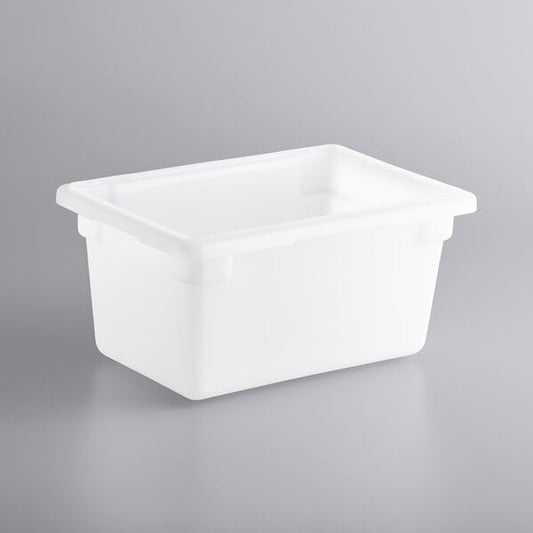 Commercial Food Storage Box, White Polyethylene, 18x12x9 Inches, 5 Gallon Capacity, NSF Listed, Stackable with Built-in Handles, BPA Free, Made in USA