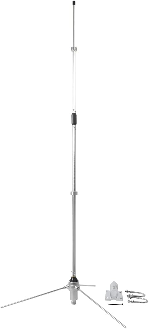 HYS UHF Base Antenna, 390-470Mhz 43.3inches Outdoor Variable Frequency Antenna for Icom Midland Yaesu Kenwood Mobile Radio Transceiver Repeater