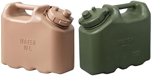Bundle of Scepter 2.5 Gallon True Military Water Container, Sand + Scepter 2.5 Gallon True Military BPA Free Water Container, Food Grade Water Jug for Camping and Emergency Storage, Green