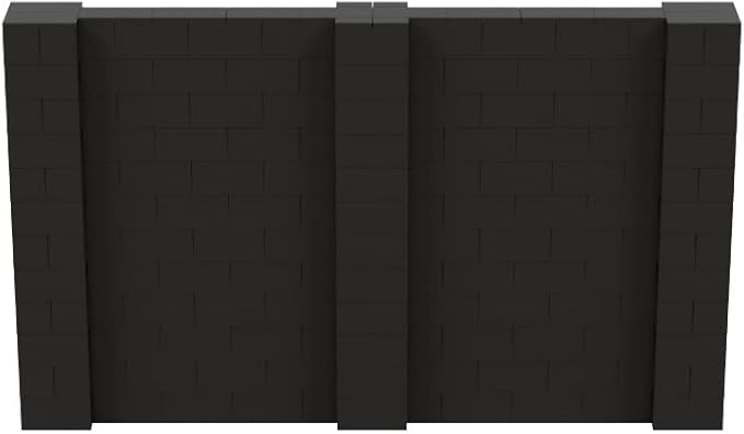 EverBlock 10' x 6' Wall Kit | Modular Building Blocks | Wall System for Building, Display & Structures | Room Divider & Partition | Easy to Connect & Reuse | Indoor & Outdoor Use | Black