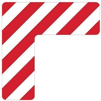 5S Location Marking Corner- (Various Sizes Available) Durable L Shaped Floor Marker by Graphical Warehouse- Vibrant Colors, Rounded Corners (4.5x4.5x1.5" (25 Pack), Red/White)