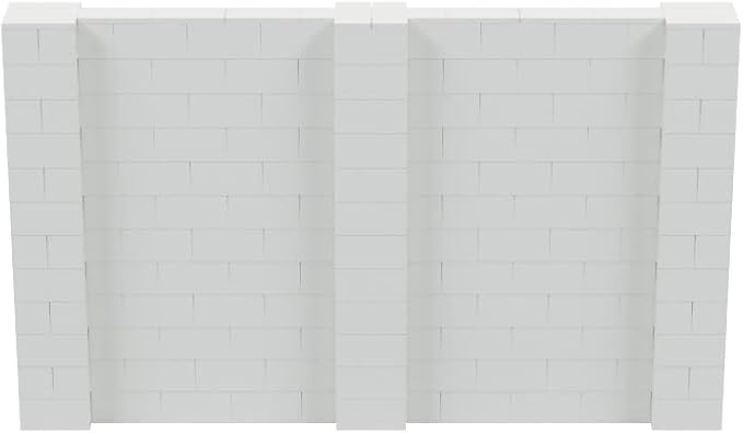 EverBlock 10' x 6' Wall Kit | Modular Building Blocks | Wall System for Building, Display & Structures | Room Divider & Partition | Easy to Connect & Reuse | Indoor & Outdoor Use | Light Gray