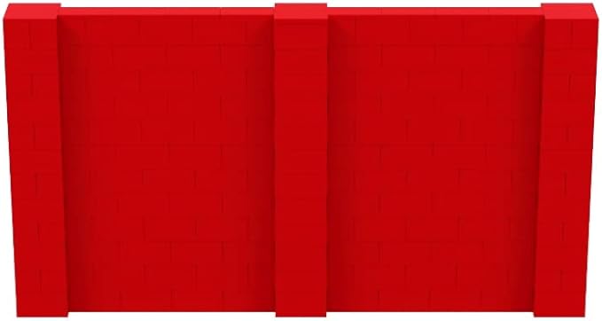 EverBlock 11' x 6' Wall Kit | Modular Building Blocks | Wall System for Building, Display & Structures | Room Divider & Partition | Easy to Connect & Reuse | Indoor & Outdoor Use | Red
