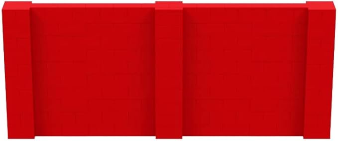 EverBlock 12' x 5' Wall Kit | Modular Building Blocks | Wall System for Building, Display & Structures | Room Divider & Partition | Easy to Connect & Reuse | Indoor & Outdoor Use | Red