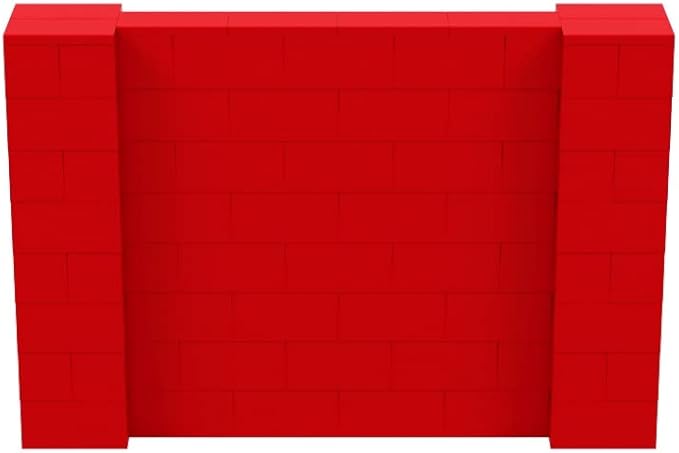 EverBlock 6' x 4' Wall Kit | Modular Building Blocks | Wall System for Building, Display & Structures | Room Divider & Partition | Easy to Connect & Reuse | Indoor & Outdoor Use | Red