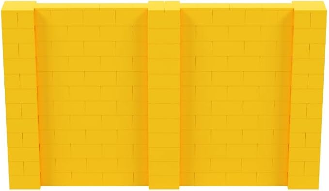 EverBlock 10' x 6' Wall Kit | Modular Building Blocks | Wall System for Building, Display & Structures | Room Divider & Partition | Easy to Connect & Reuse | Indoor & Outdoor Use | Yellow