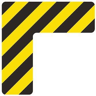 5S Location Marking Corner- (Various Sizes Available) Durable L Shaped Floor Marker by Graphical Warehouse- Vibrant Colors, Rounded Corners (6x6x2" (15 Pack), Black/Yellow)