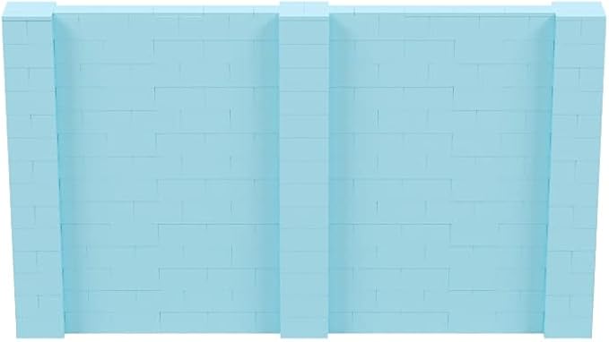 EverBlock 12’ x 7’ Wall Kit | Modular Building Blocks | Wall System for Building, Display & Structures | Room Divider & Partition | Easy to Connect & Reuse | Indoor & Outdoor Use | Light Blue