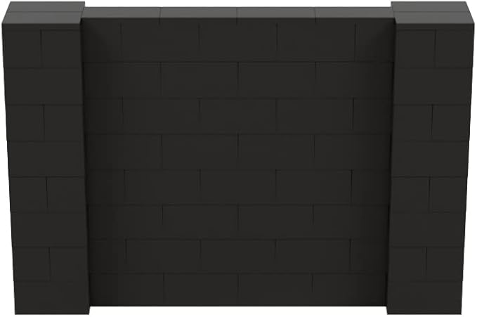 EverBlock 6' x 4' Wall Kit | Modular Building Blocks | Wall System for Building, Display & Structures | Room Divider & Partition | Easy to Connect & Reuse | Indoor & Outdoor Use | Black
