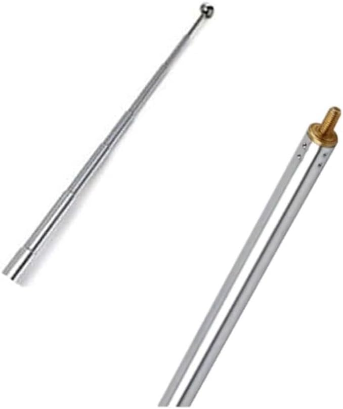 Universal Telescopic M3 Male Thread Antenna 7 Sections AM FM Stainless Steel Replacement Aerial for Radio Equipment Television and Ham Radio Users